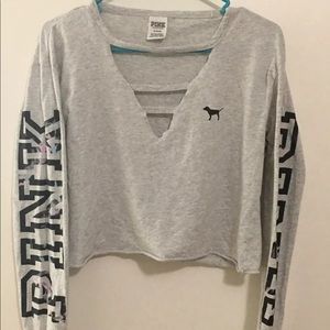 Victoria’s Secret PINK long sleeve crop tee